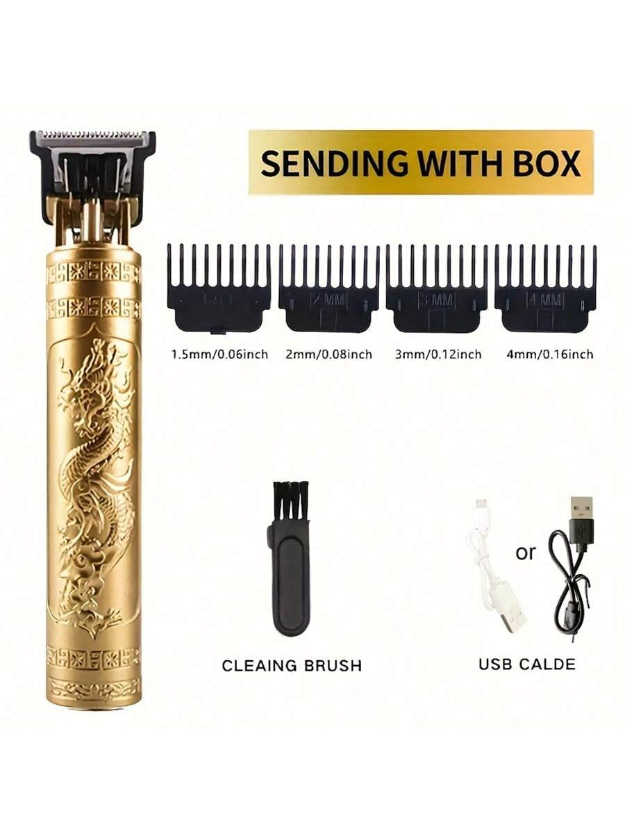 Cordless beard trimmer for men with USB rechargeable feature, perfect for at-home grooming.