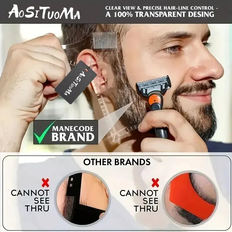 "Durable clear beard comb for men’s grooming