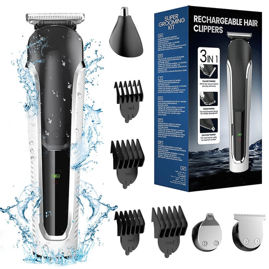 All-in-one hair cutter and grooming kit for men