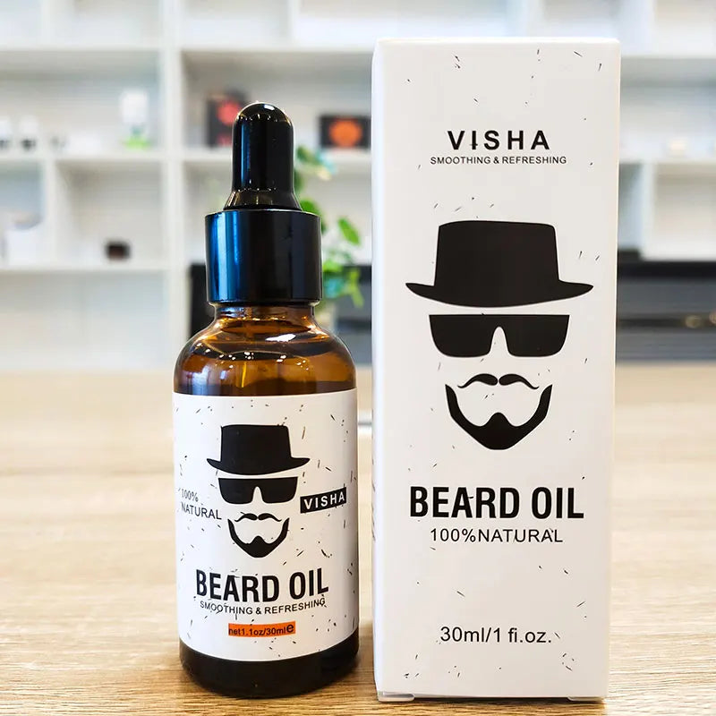 Beard growth oil for men designed to nourish, moisturize, and strengthen beards naturally.