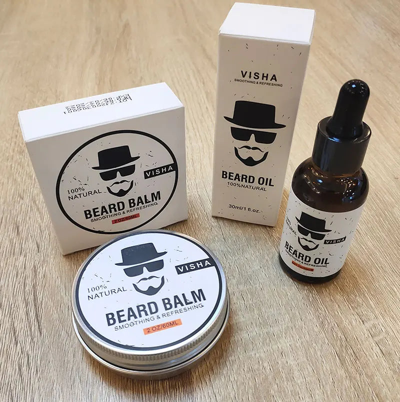 Essential oil beard growth serum for men, promoting healthy, hydrated beard care.