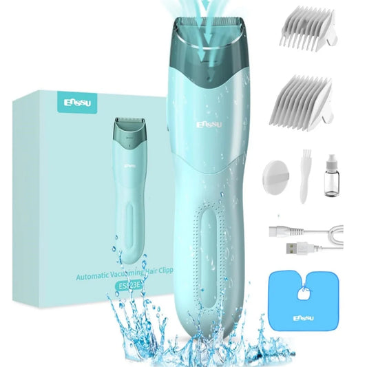 Main view of AquaTrim waterproof vacuum beard trimmer with fast charging