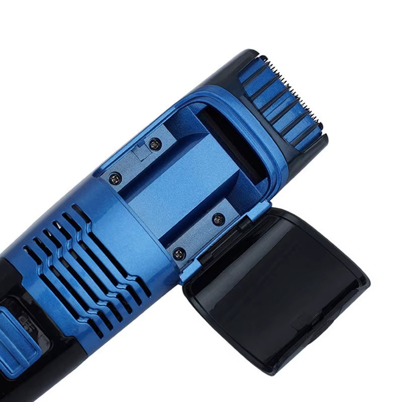 Vacuum beard trimmer designed for professional grooming with a built-in vacuum system for mess-free use.