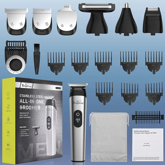 22-in-1 professional hair cutter with multiple guide combs and attachments