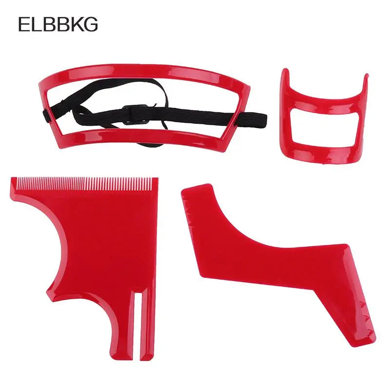 Side view of plastic beard comb with built-in ruler for precision shaping