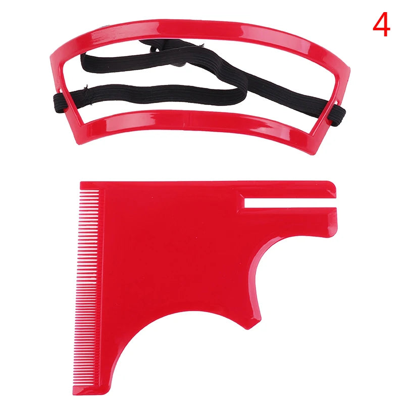 Hair trimming templates and ruler included in the beard shaping set