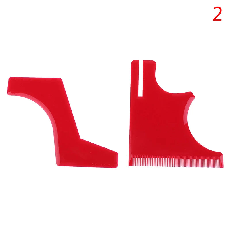 Hair trimming templates and ruler included in the beard shaping set