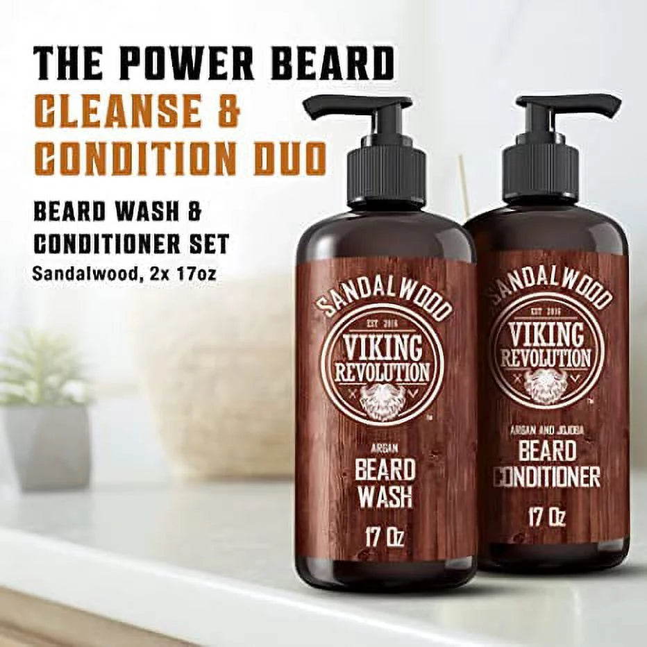 Back view of 34 oz Beard Conditioner and Wash bottle showing ingredients