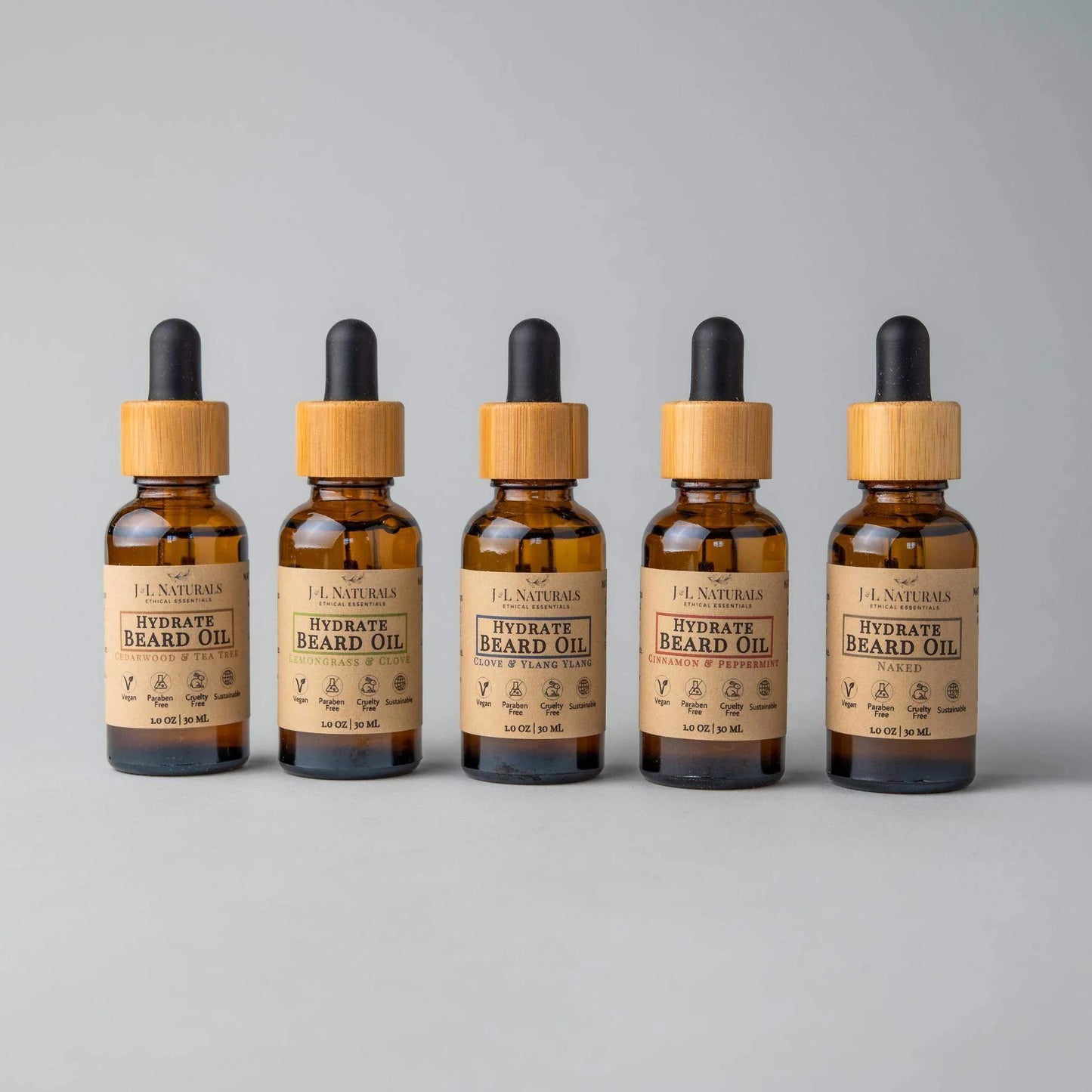 Beard Oil Bundle – 5-Pack for Beard Growth & Conditioning