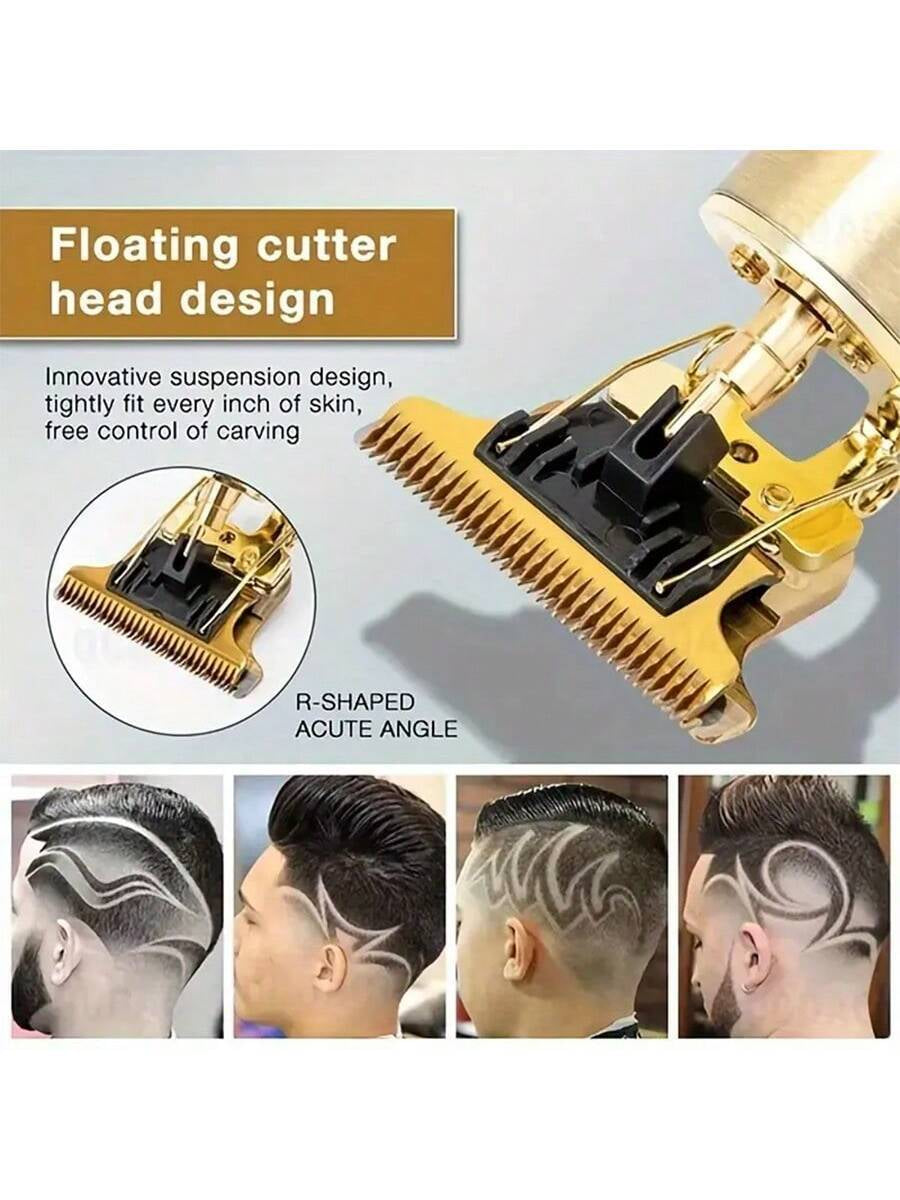 Beard trimmer set includes multiple guide combs for versatile trimming and styling options.