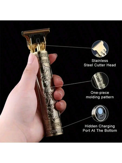 Close-up image of the USB charging port on the T9 beard trimmer for easy recharging.