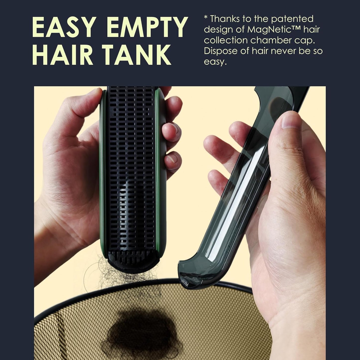 No-nick beard trimmer with hair-capturing vacuum system for clean grooming