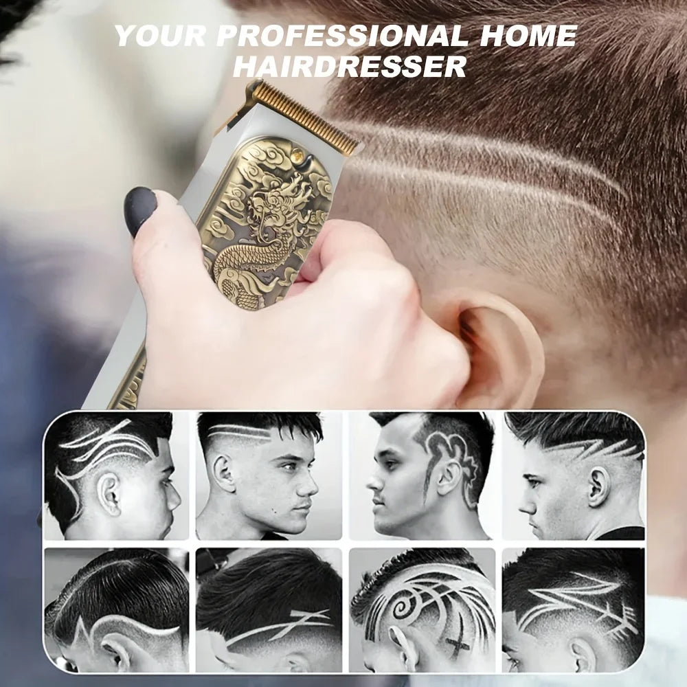 Professional hair cutter with adjustable length guards for versatile haircuts and beard trimming