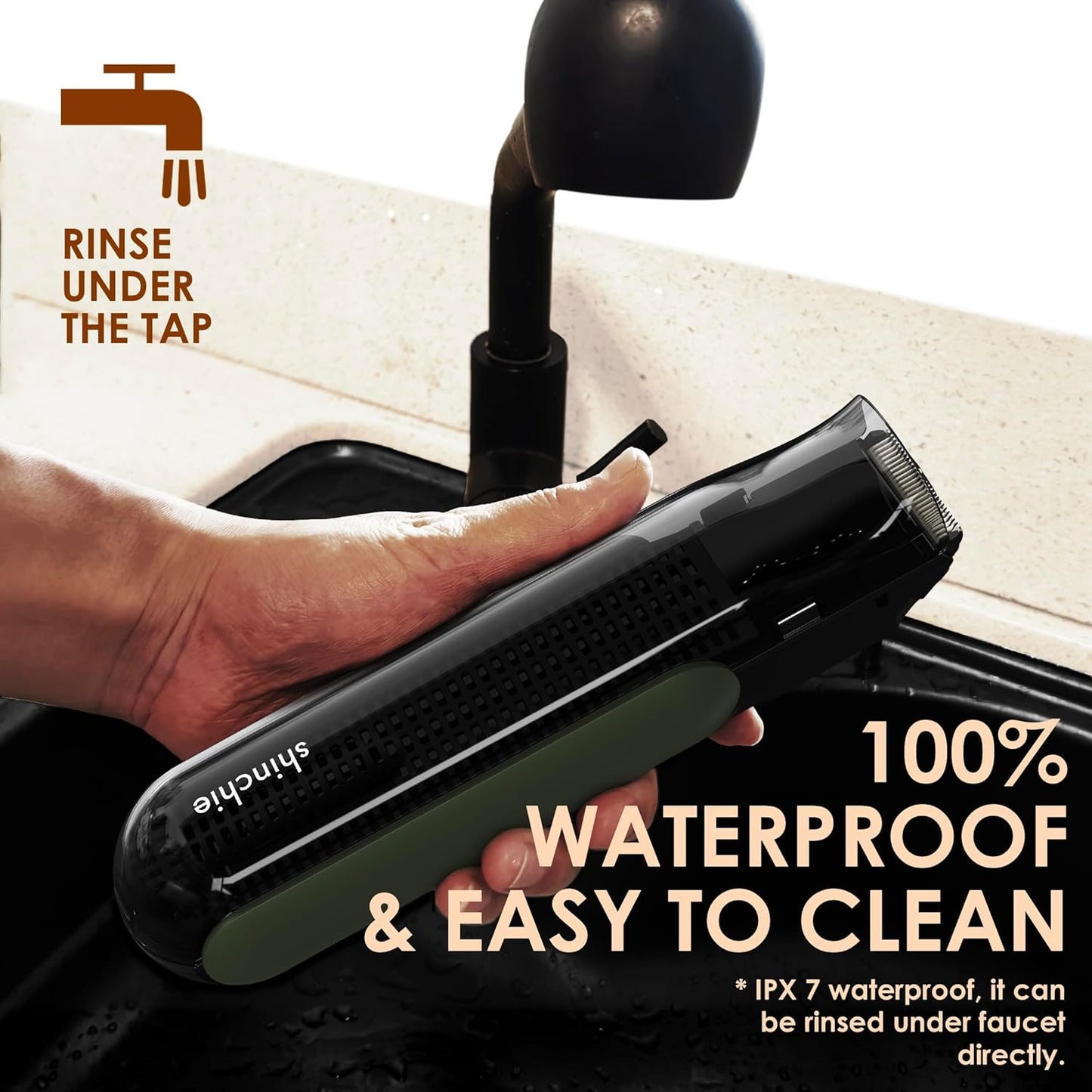 Rechargeable electric beard and body trimmer for men and women with cordless operation