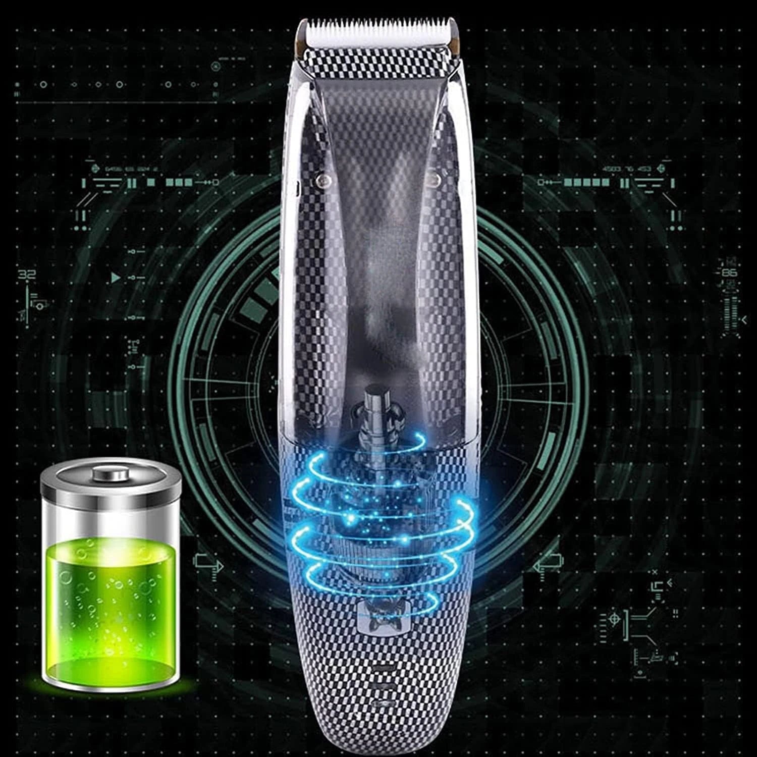 Vacuum Beard Trimmer - Cordless, Rechargeable, Mess-Free Grooming Kit