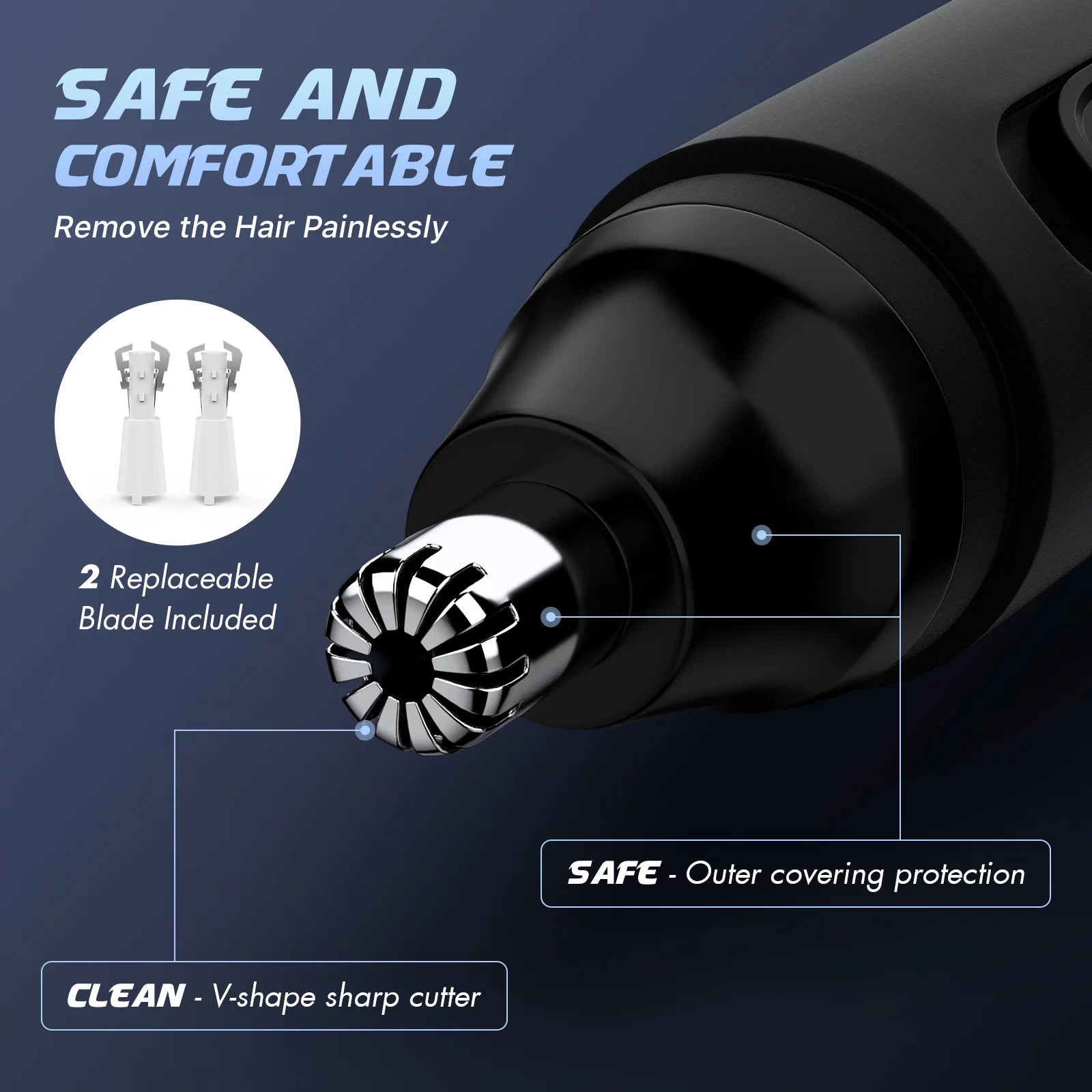 Best nose and ear hair trimmer for men and women, includes cleaning brush for easy maintenance