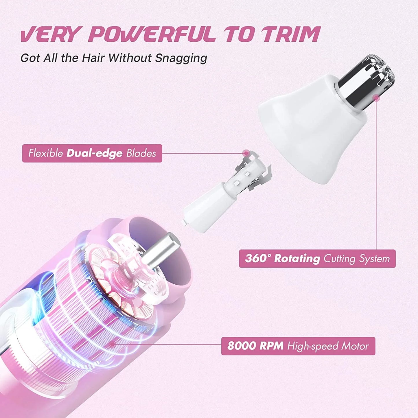 Best nose hair trimmer featuring dual-edge replaceable blades for smooth, irritation-free trimming.