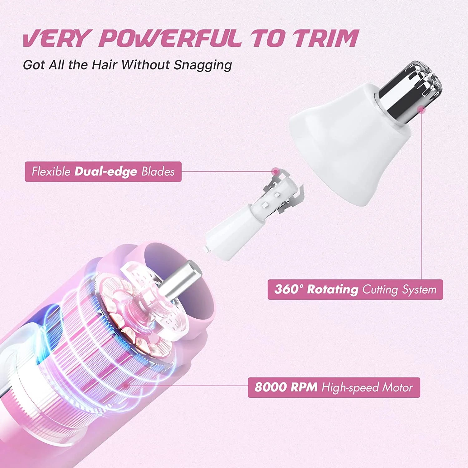 Best nose hair trimmer featuring dual-edge replaceable blades for smooth, irritation-free trimming.
