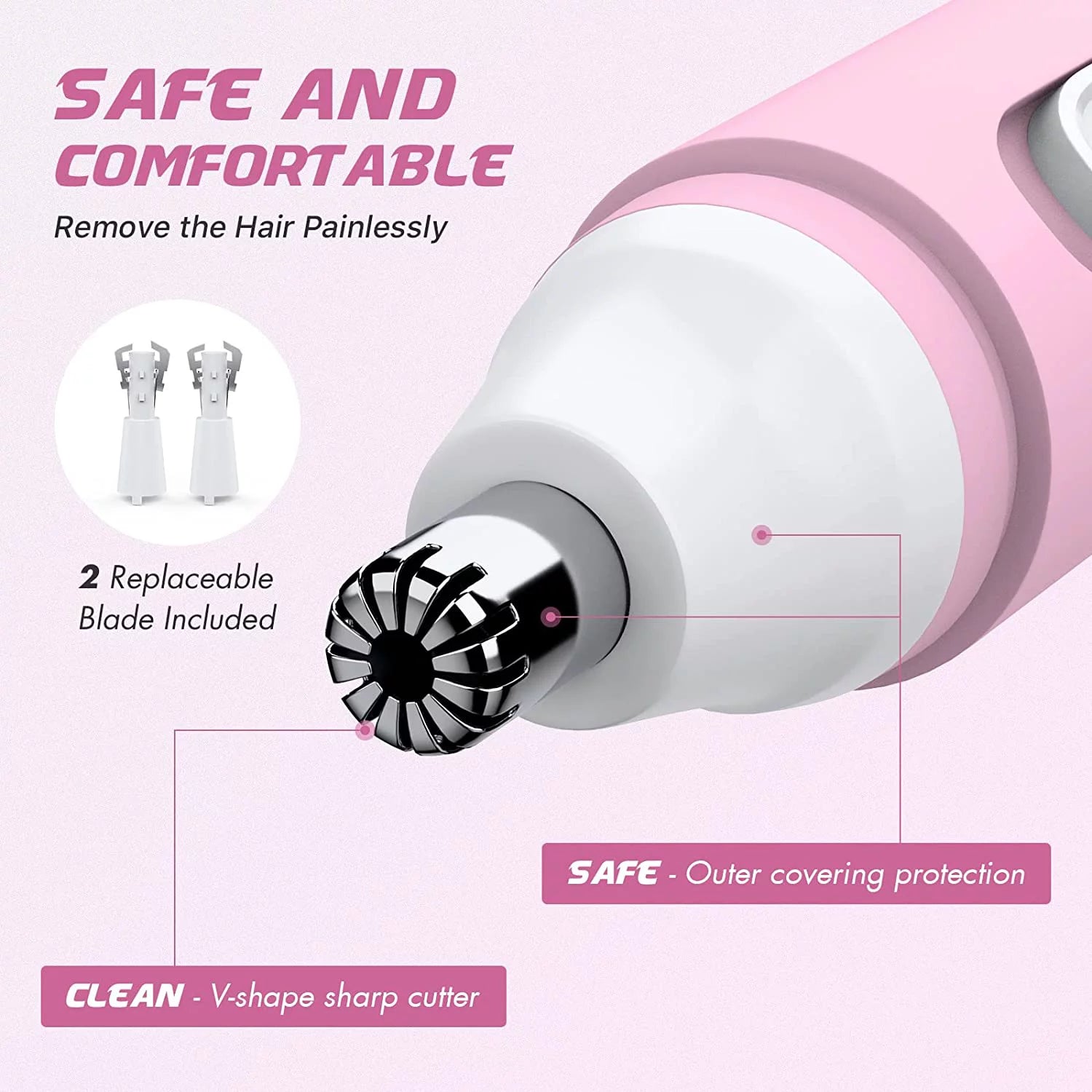 Best USB nose hair trimmer featuring replaceable dual-edge blades for efficient, smooth, and painless grooming.