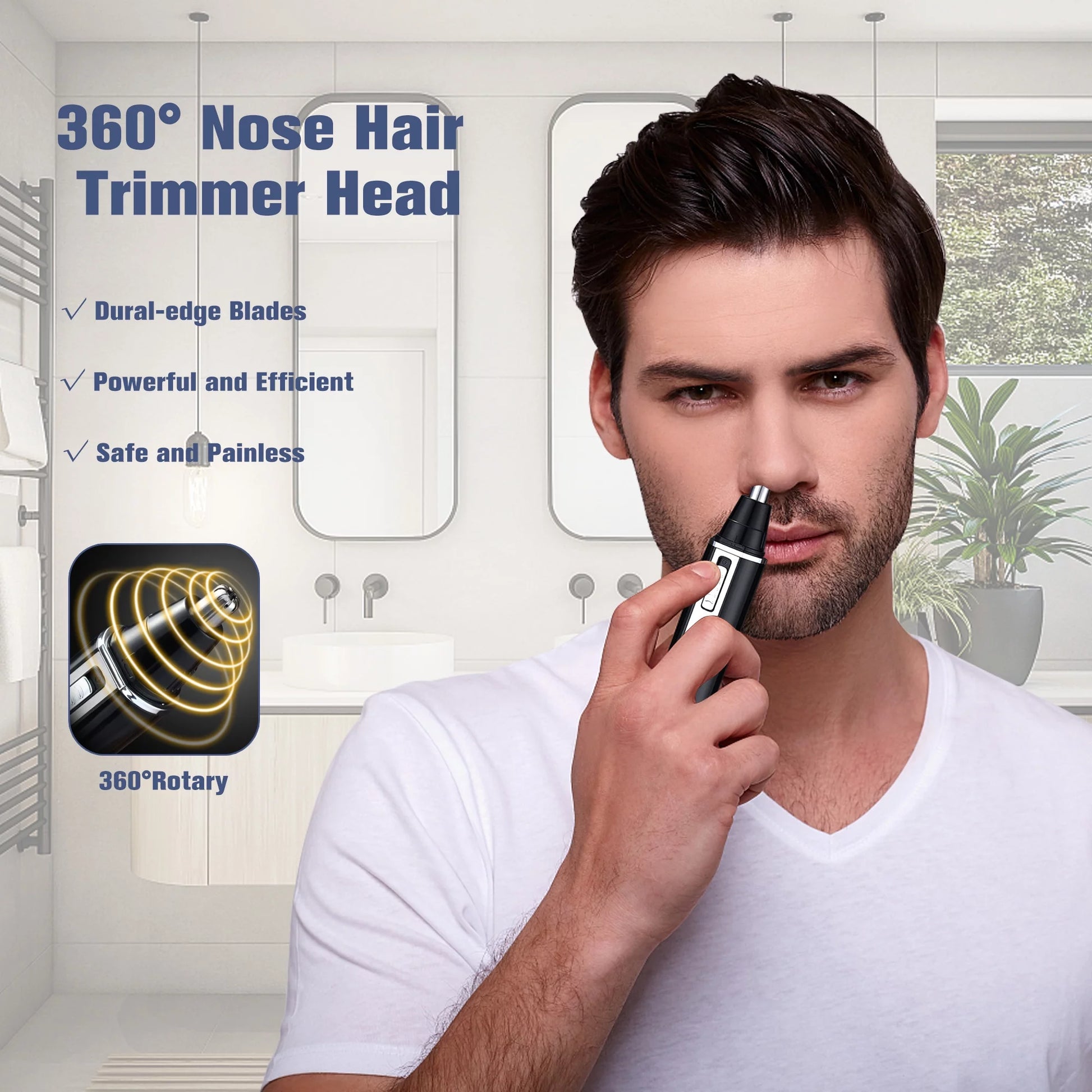 Best waterproof electric razor for men with nose trimmer and rechargeable functionality.