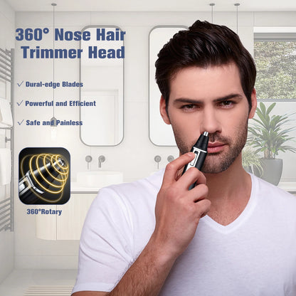 Best waterproof electric razor for men with nose trimmer and rechargeable functionality.