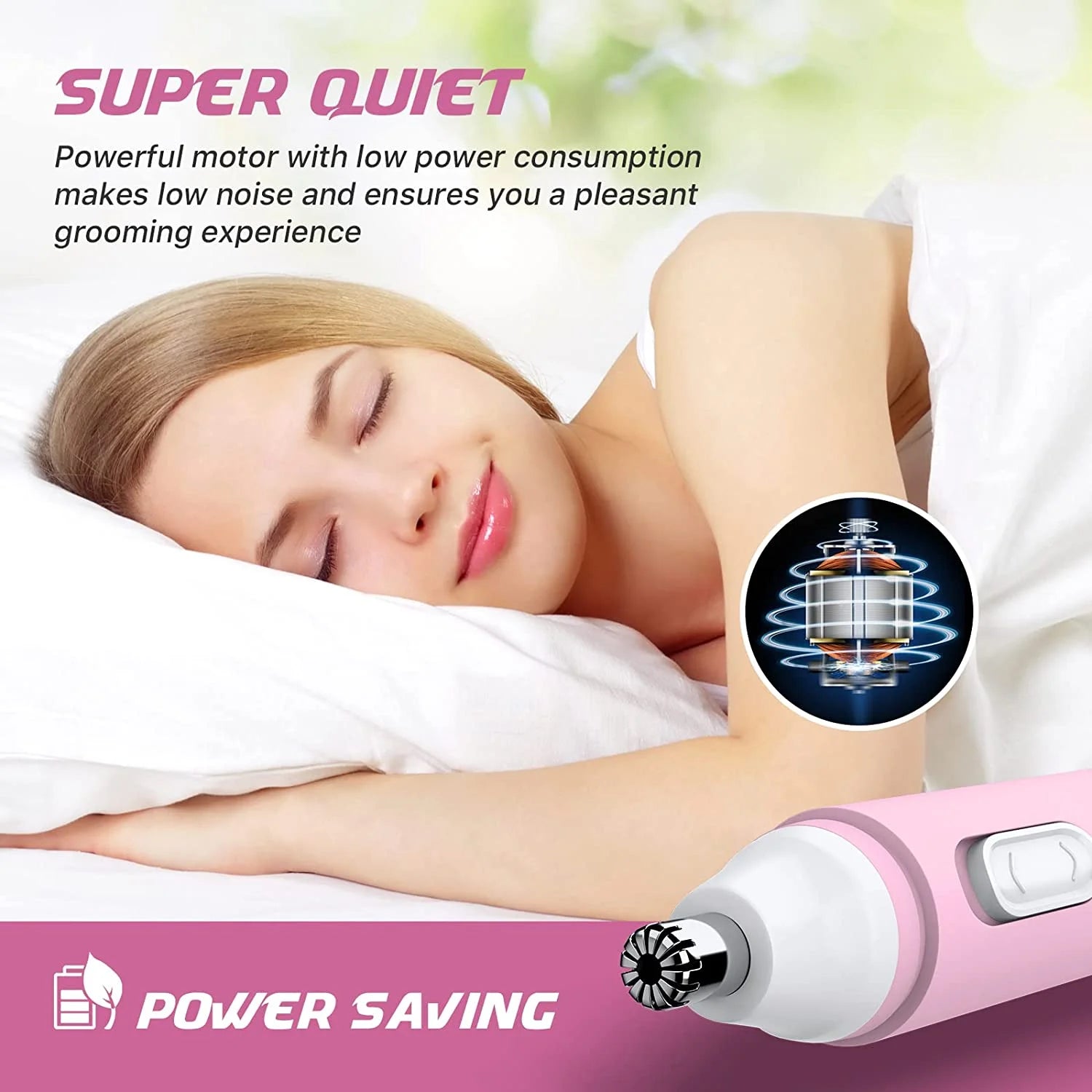 Compact nose trimmer for men and women with dual-edge blades, perfect for nose, ear, and eyebrow grooming.