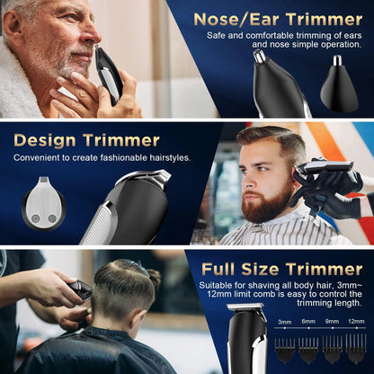 Complete grooming hair cutter kit for all men's grooming needs