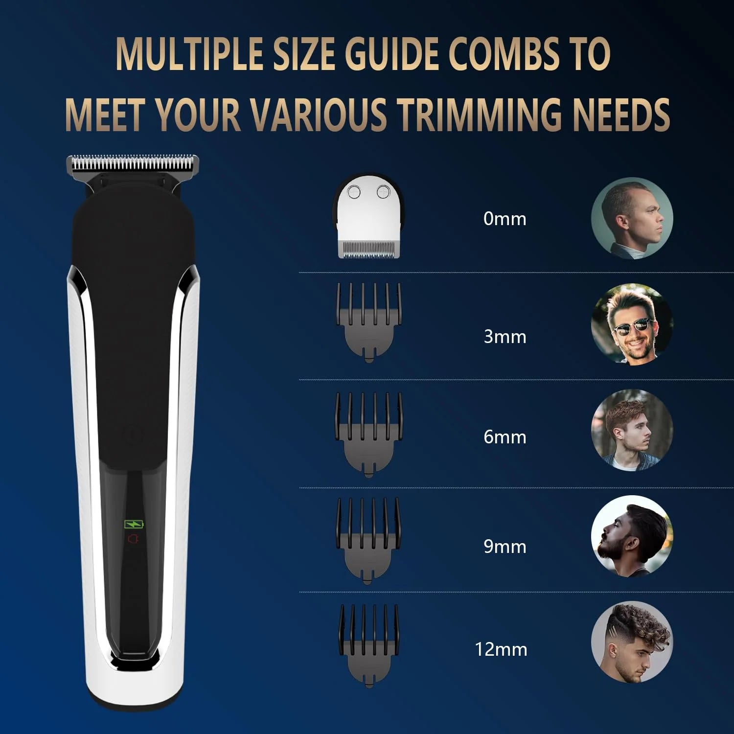 Cordless hair cutter designed for men with rechargeable battery