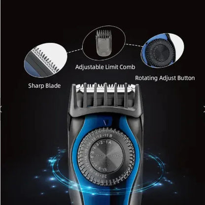 Hair cutter for men equipped with a professional-grade motor for smooth, snag-free cutting.