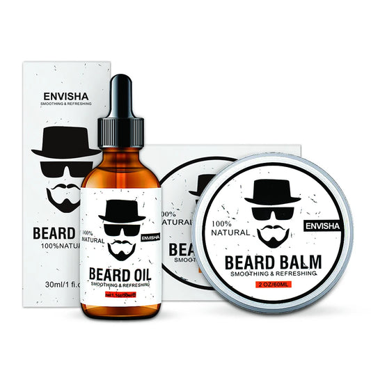 Natural beard oil promoting beard growth, nourishment, and moisturizing for men’s beards.