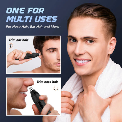 Nose hair trimmer with cleaning brush for easy maintenance