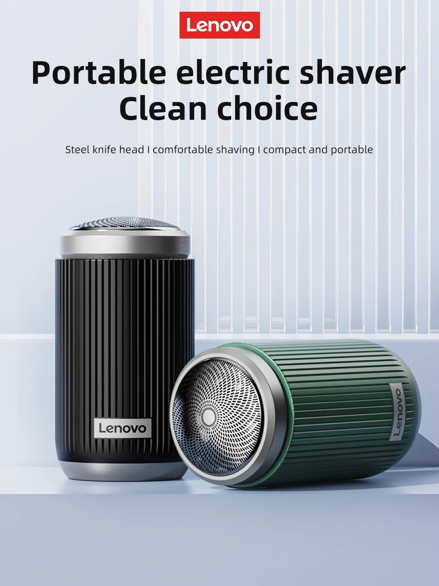 Portable electric shaver for men with nose and sideburn trimming attachments
