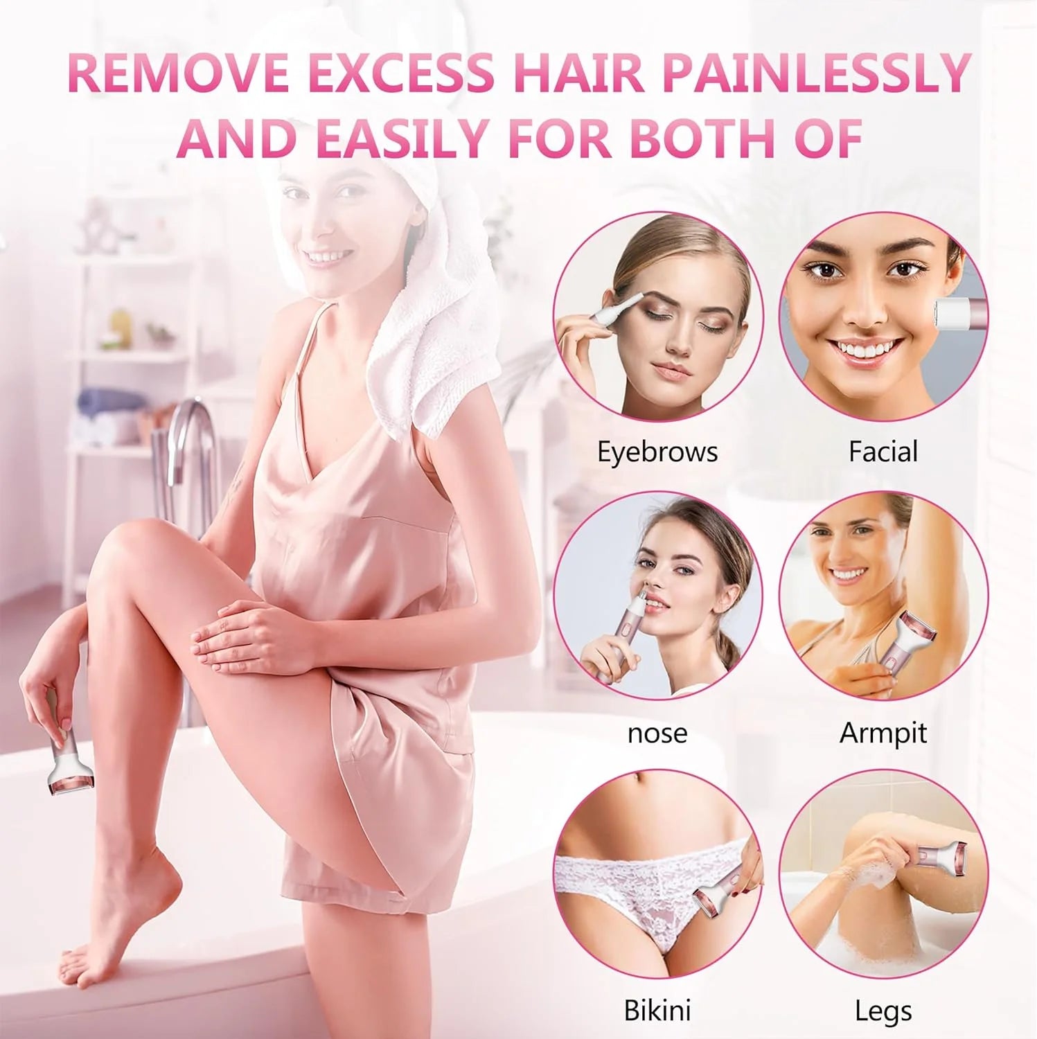 Women electric shaver showing its easy portability and lightweight design