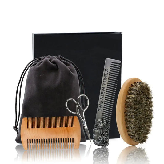 Professional Beard Comb Set Double Beard Oil Head Shape Beard Comb Brush Care Beard Oil Tool Hair Comb Set