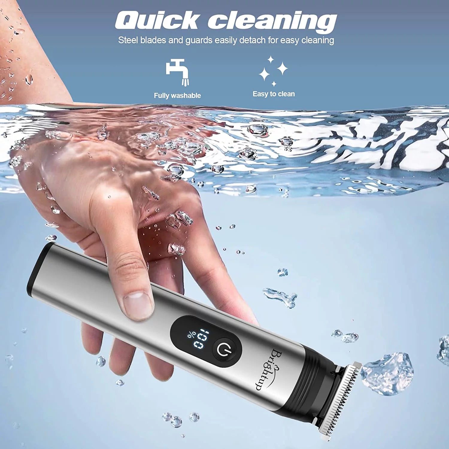 Professional hair trimmer kit with LED display for precise performance tracking