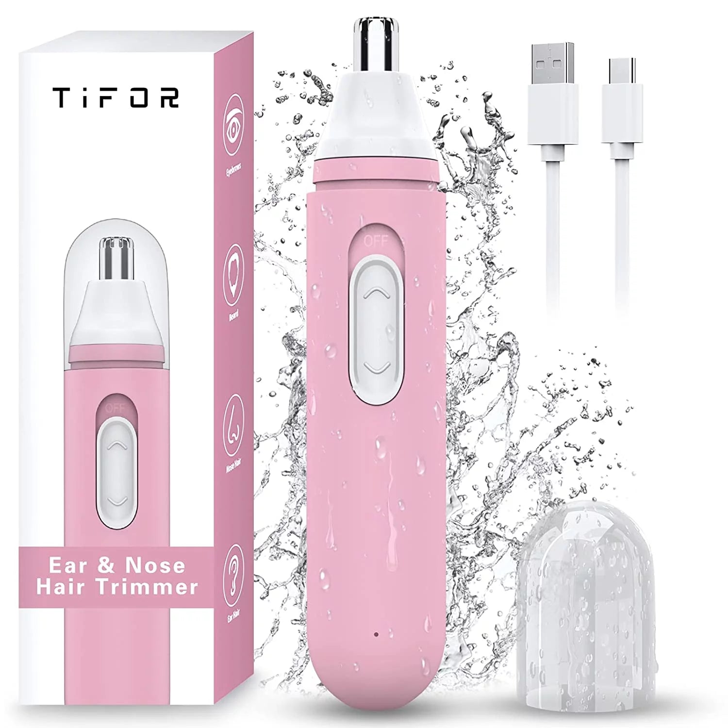 "Professional painless nose trimmer with USB rechargeable design, offering precision and ease of use.