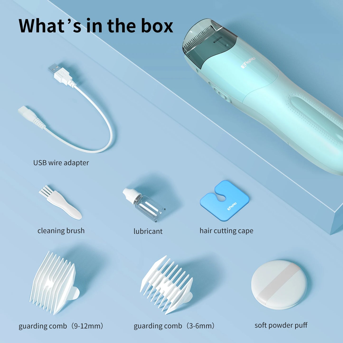 Back view of waterproof vacuum beard trimmer, showcasing fast charging feature